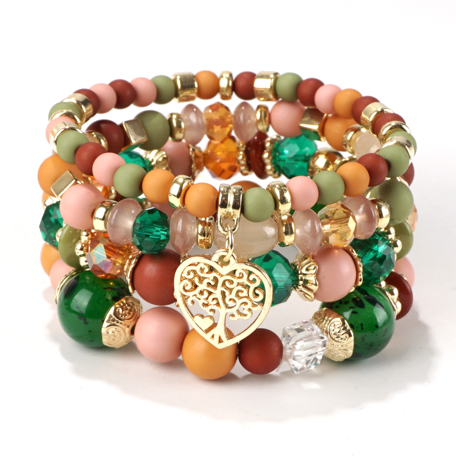 Pulseras bohemias multicapa con cuentas, estilo creativo europeo y americano