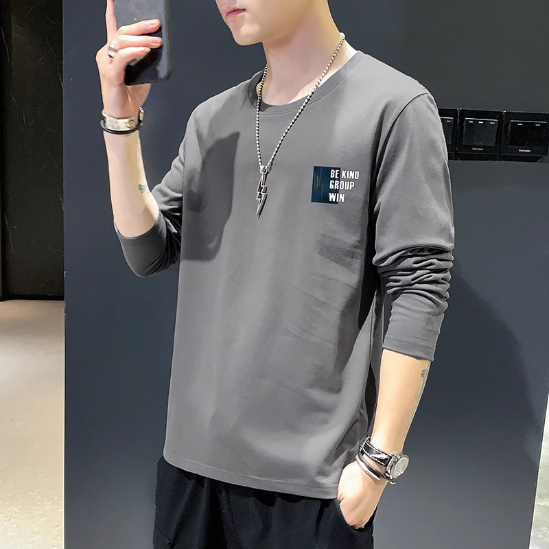 Men's Long-Sleeved T-Shirt 2025 Spring New Casual Loose Trendy Brand Bottoming Shirt Ins Fashion Popular T-Shirt