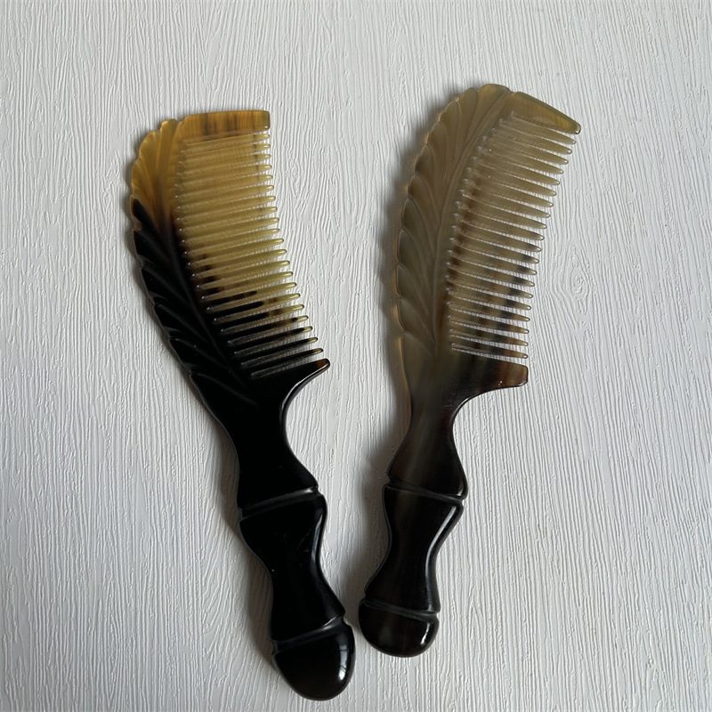 Bamboo Joint Horn Comb 18cm Thickened Large Head Meridian Massage Comb for Scalp Care overview