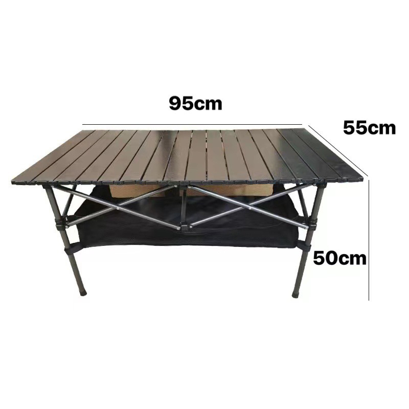 [with mesh bag] black long table 95*55*50 carbon steel + storage bag