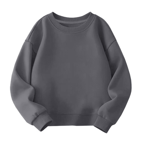 280g heavy-weight terry cotton children's solid color round-collar sweaters for small and medium-sized children's spring and autumn Korean all-matching winter clothes wholesale in stock