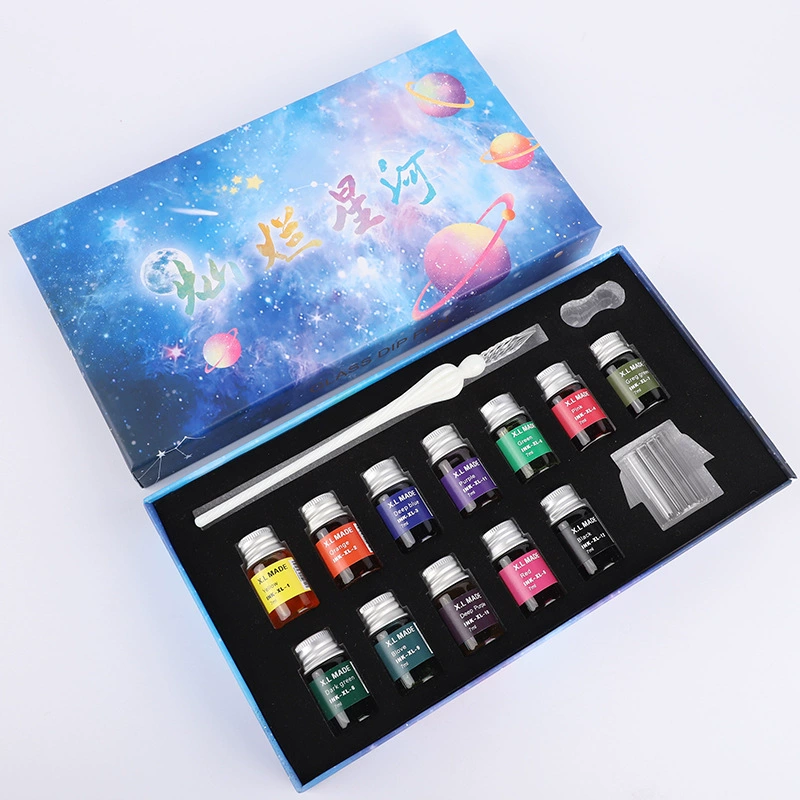 Glass rollerball pen, ink, brush for elementary school students, Birthday gift