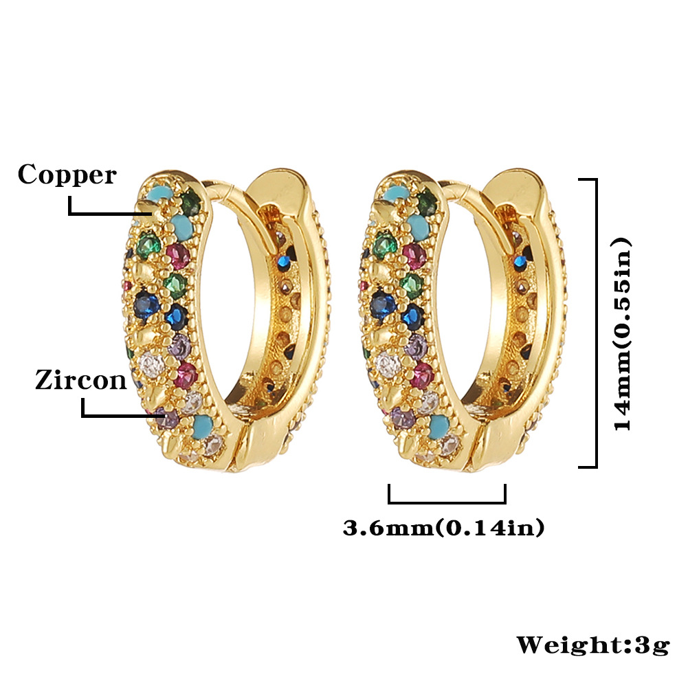 Fashion Water Droplets Copper Hoop Earrings Inlay Zircon Copper Earrings display picture 13