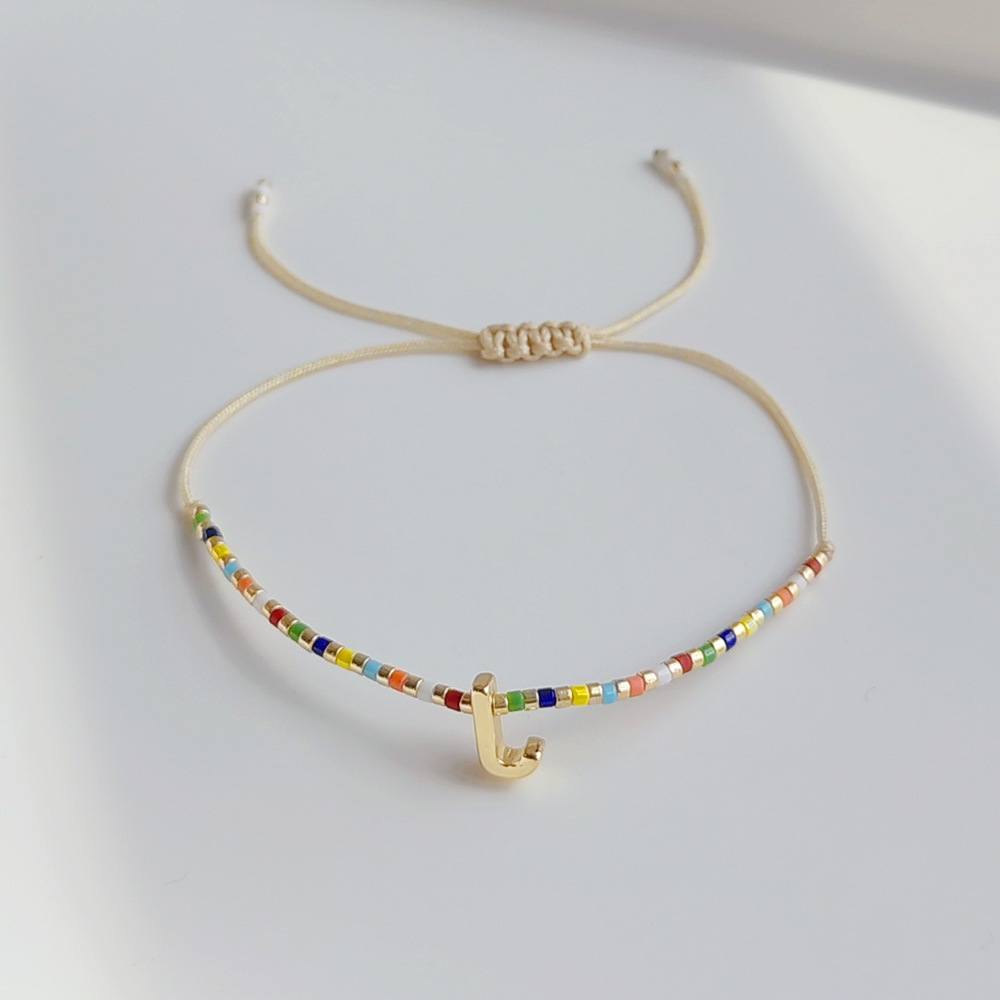 5g Weight Bracelets Classification 1 Piece Quantity Daily Occasion Seed Bead Material Letter Pattern Women'S Gender Knitting Design Fashion Style Fashion Letter Seed Bead Knitting Women's Bracelets 12
