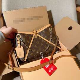 中古款老花腋下包 链条斜挎托特包 复古百搭大容量女包工厂直供