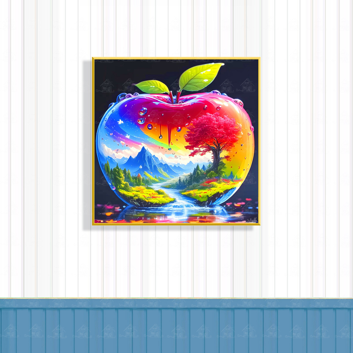 Mona Lisa real cristal de bordado cruzado manzana ilusión nuevo hermoso paisaje de sueño sala de estar frontal bordado a mano image 4