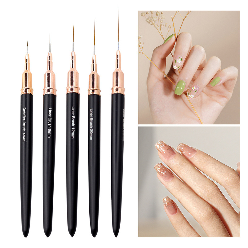 Cross-border nail art metal rod needle tube pull pen 5/8/12/20/25mm nail art brush suit generation labeling generation