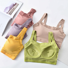 [Factory direct sales] Pure cotton suspender back beautiful underwear women's one-piece fixed chest wrap tube top push-up sports bra