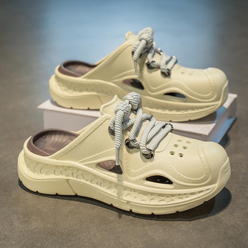 Comercio exterior transfronterizo 2025 nuevos zapatos con agujeros de playa, sandalias sin tacón para hombre, transpirable, antideslizante de verano al por mayor