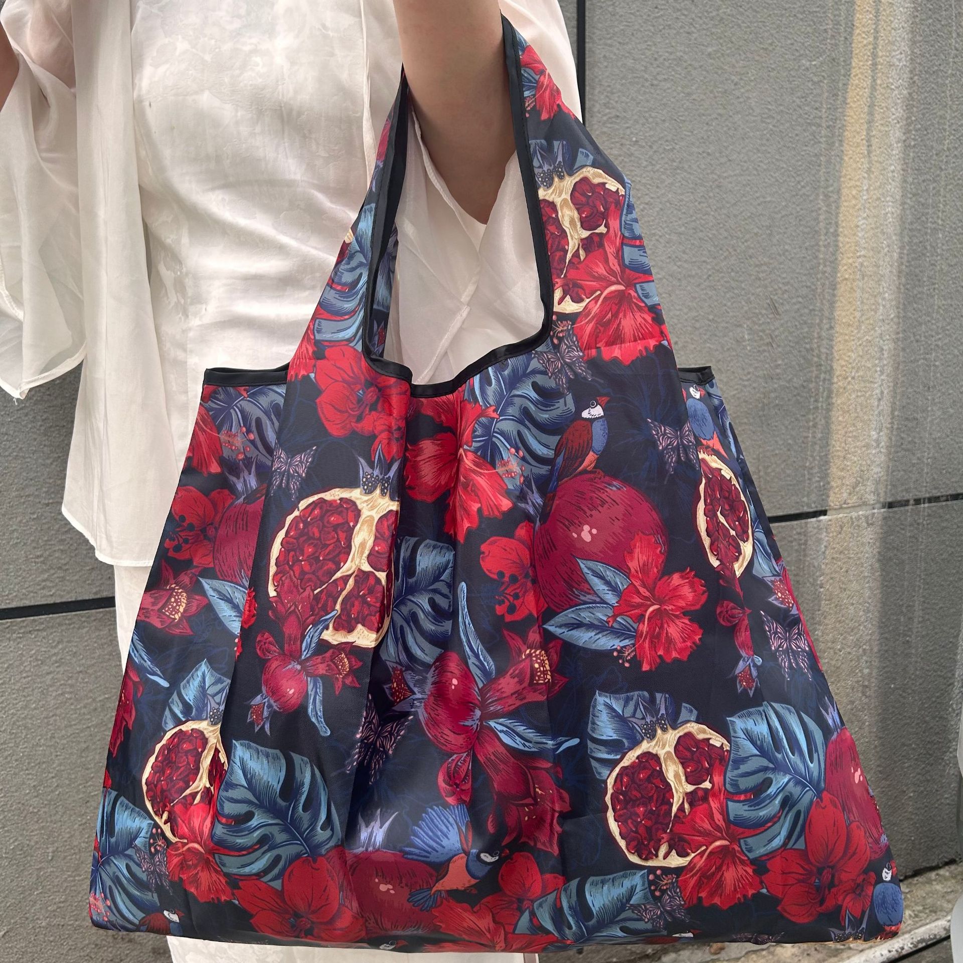 Bolsa de compras plegable de la protección del medio ambiente del paño de Oxford bolsa de almacenamiento portátil bolsa de supermercado grande bolsa de dibujos animados japonés