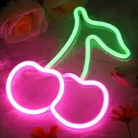Светящаяся вывеска с неоновой надписью "Cherry" для трансграничной электронной коммерции, декоративная световая вывеска с английским шрифтом, атмосферная подсветка