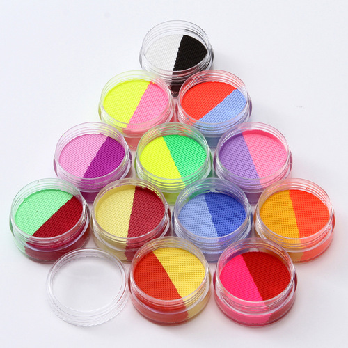 12 bottles of 24 colors matte 10g double color washable body paint eye shadow eyeliner makeup face paint