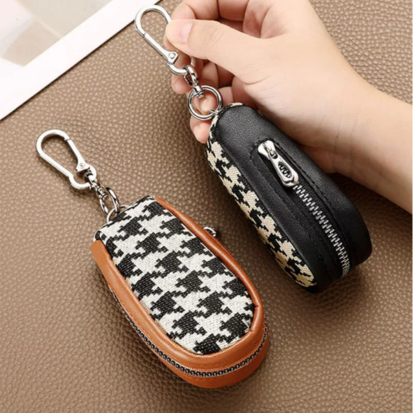 New Houndstooth Key Bag Women's Portable Niche Canvas Storage Bag Mini Bag Multifunctional Key Bag Wholesale