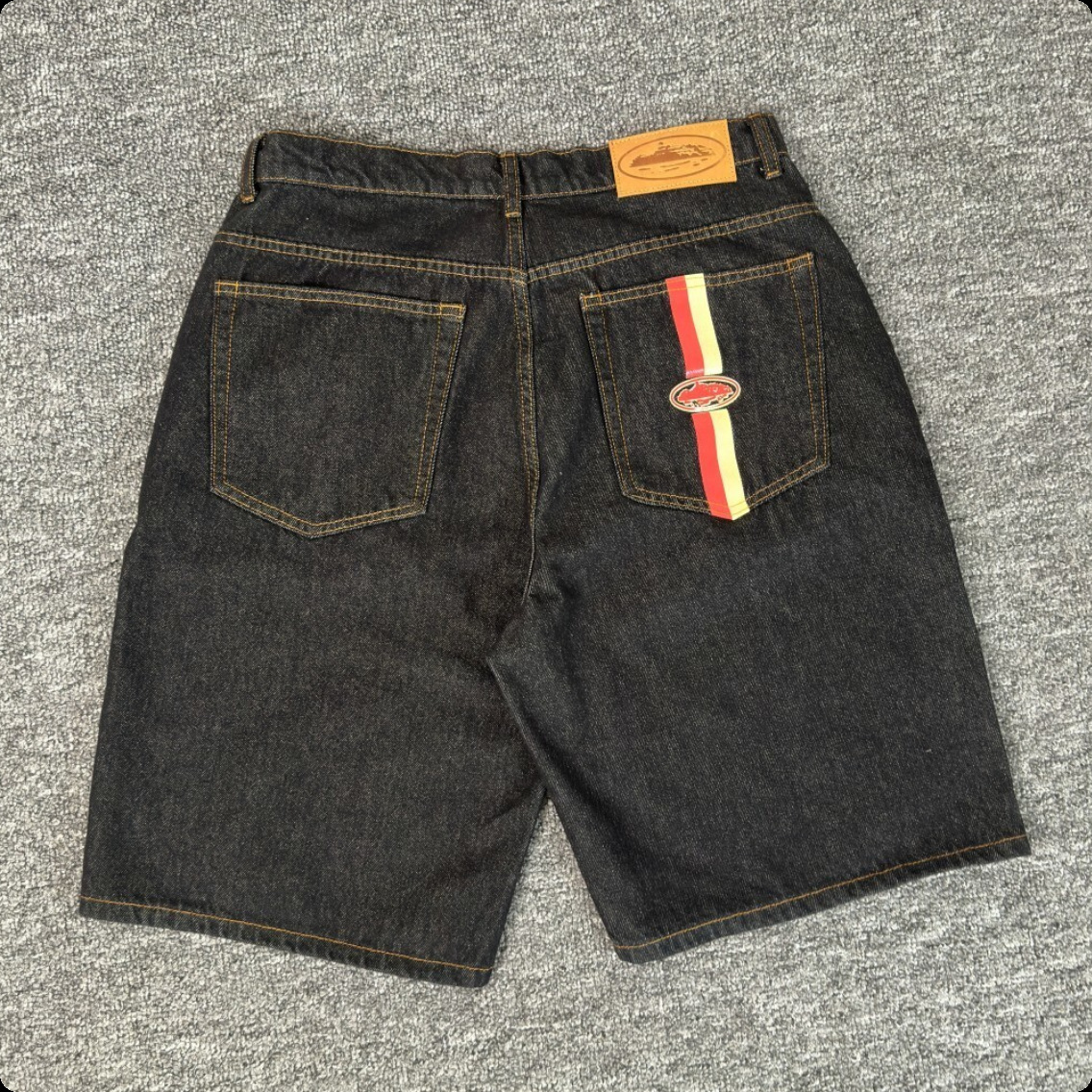 Pantalones Cortos Casuales de Mezclilla Alcatraz con Bordado de Estrella, Estilo Americano Vintage, Desgastados, a la Moda