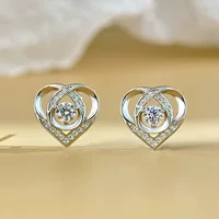 Женские серьги из стерлингового серебра 925 пробы, серьги с муассанитом, серьги в форме сердца, простые элегантные, серьги с муассанитом цвета D для женщин
