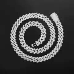 European and American Cross-Border 8mm Double-Row Full Diamond Zircon Hip-Hop Cuban Chain Street Fashion Personalized Jewelry Necklace for Men