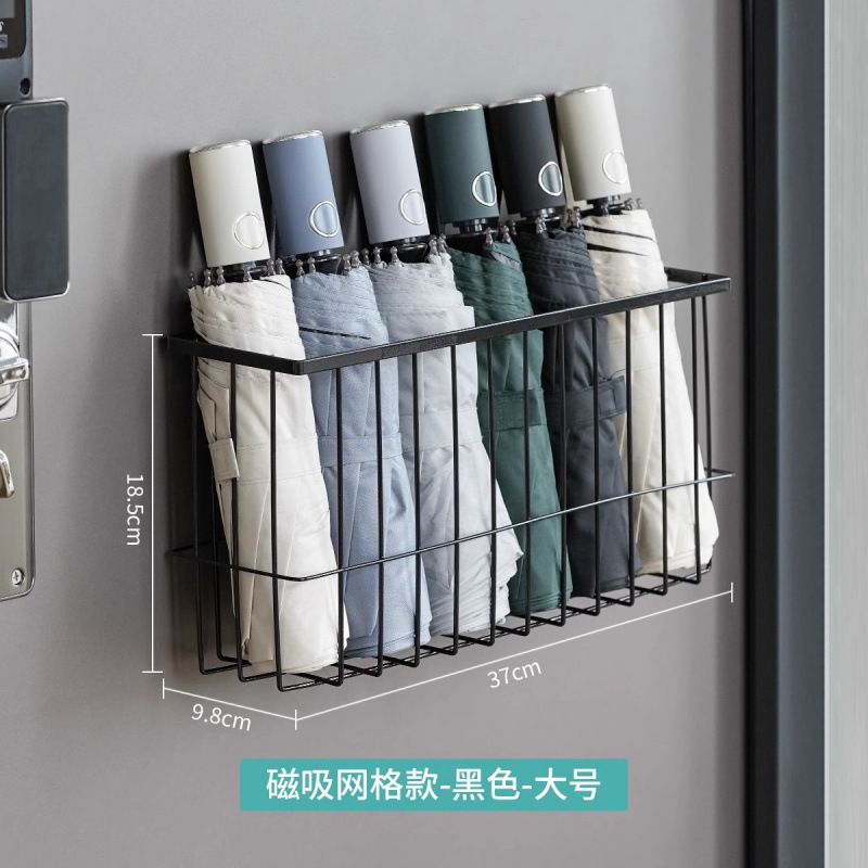 入户门后磁吸口罩收纳盒神器雨伞架玄关门口磁铁防盗门门上置物架|undefined