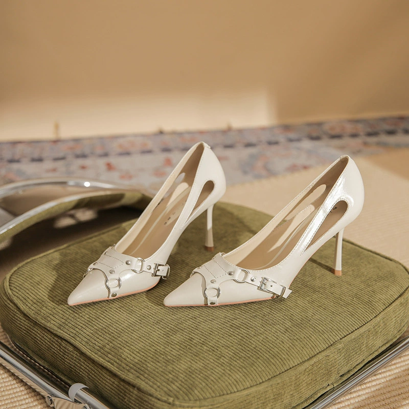 Обувь туфли на каблуке, универсальная обувь острый нос, 2025 год, тренд сезона, панк-стиль