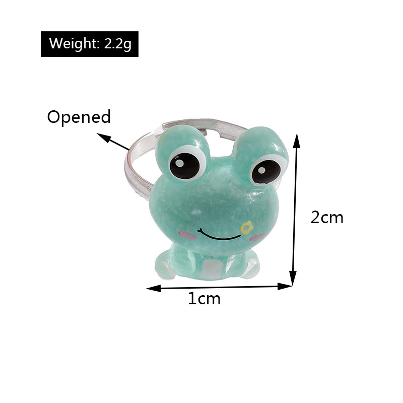 cartoon transparent resin frog crab small goldfish ring ring wholesale