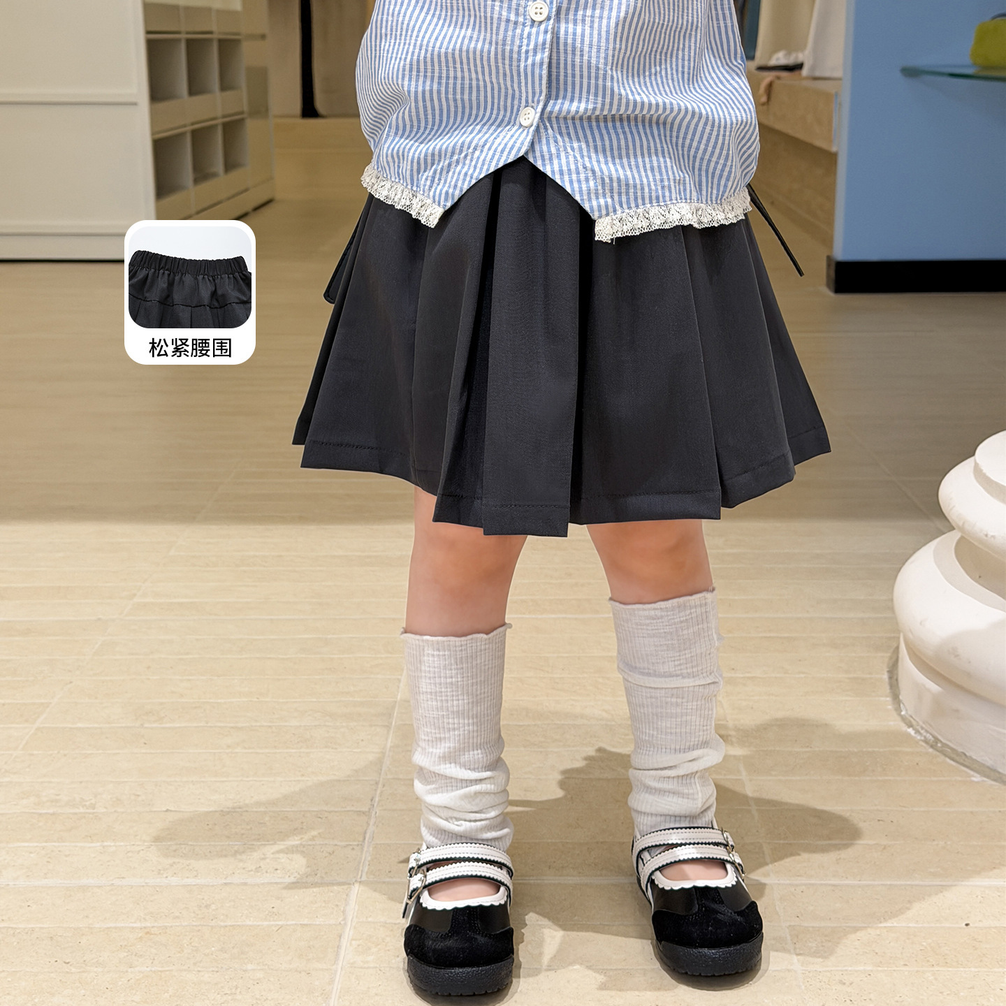 Sugar Pear ropa infantil falda para niñas verano delgado 2026 estilo académico 100 pantalones falda corta para niños falda de tesoro de clase A