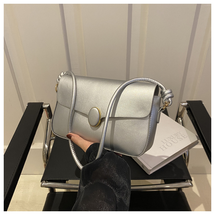 Small Square Shoulder Bag For Women Solid Colour Simple Style_voghion.com