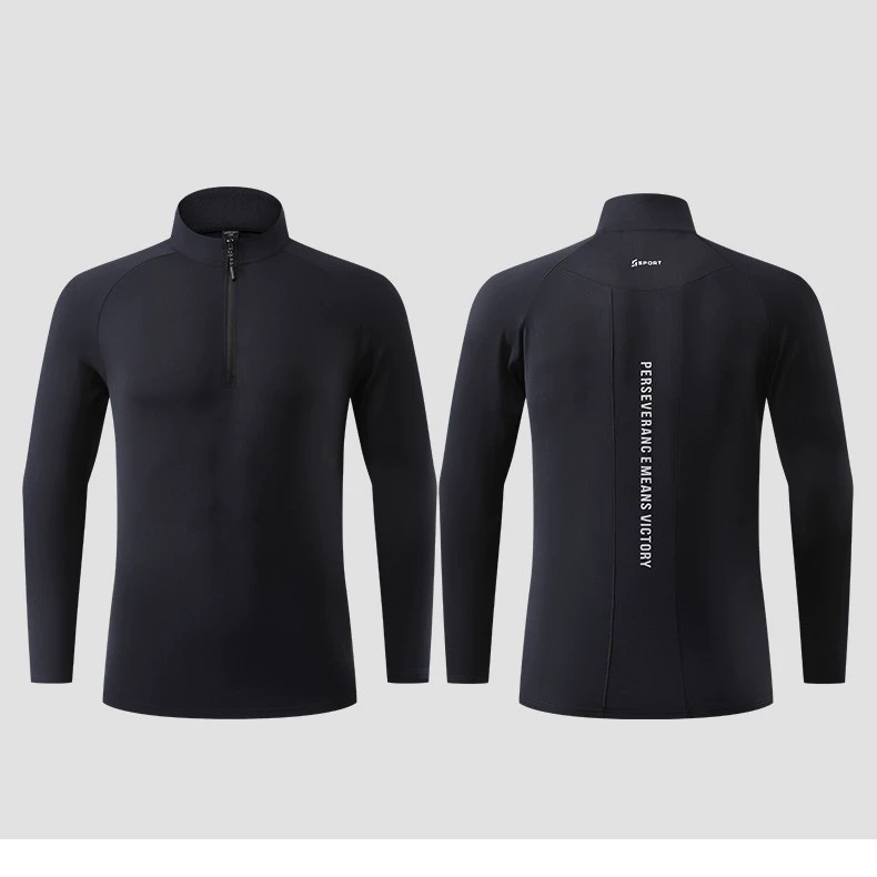 Спортивный фитнес для мужчин быстрый сухой и дышащий на открытом воздухе быстрый сухой бадминтон для бега женский пол-молния воротник с длинными рукавами рыхлые