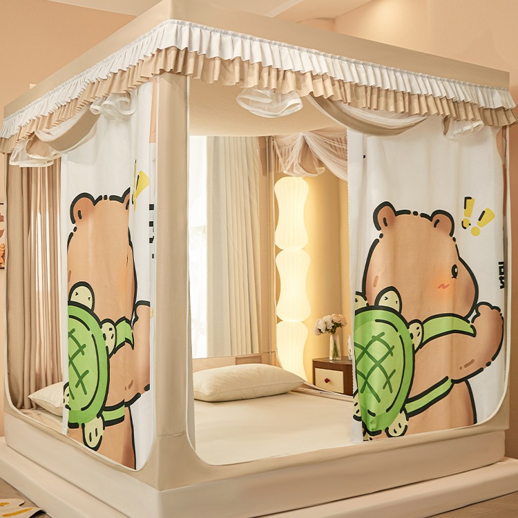 2025 New Children's Anti-Fall Mosquito Net for Bedroom Home Use, No Installation Needed, Mongolian Yurt for Infants to Prevent Falling Out of Bed, Fully Enclosed with Bottom