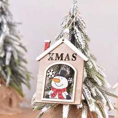 現物クリスマス新製品クリスマス木製クリスマスツリー装飾ストラップ創意彩色画透かし彫り木製ペンダントメーカー