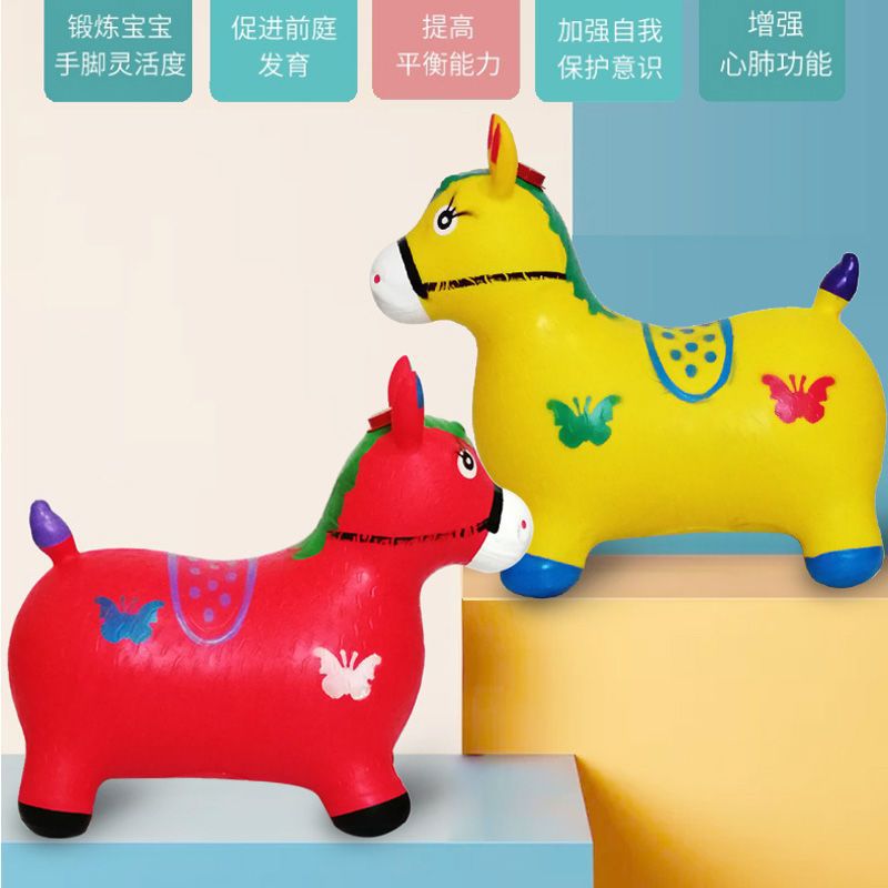 Thickened and Enlarged Children's Toy Inflatable Horse with Music, Jumping Deer, Riding Horse, Horn Ball, Rocking Horse, Pony Ride
