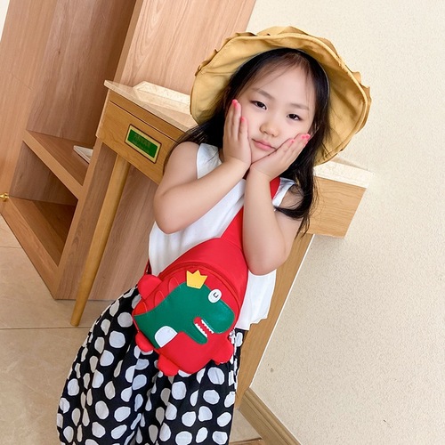 Spring New Trendy Toddler Gift Bag Wholesale Children's Bag Cartoon Cute Little Dinosaur Chest Bag