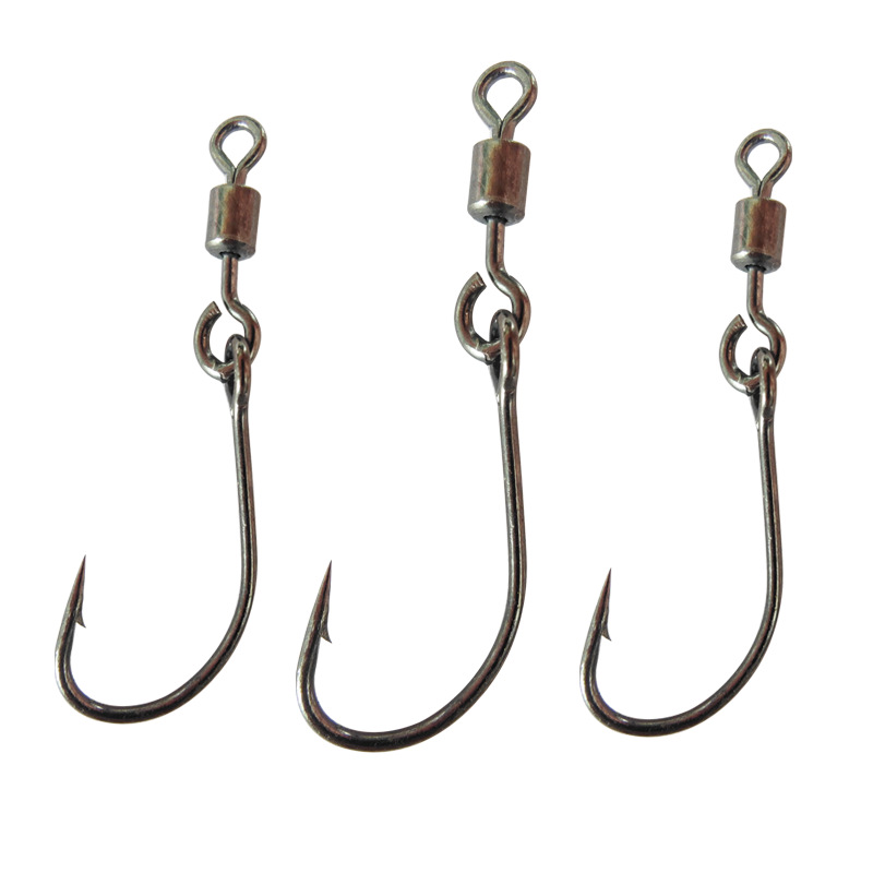 Bulk Open Slot Ring Fish Hook Horse Mouth Spin Hook Barbed Hook Luya Iron Hook Fishing Gear Accessories