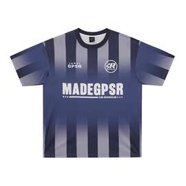 2026夏季新款美式复古条纹字母印花运动短袖球衣男生潮牌宽松t恤