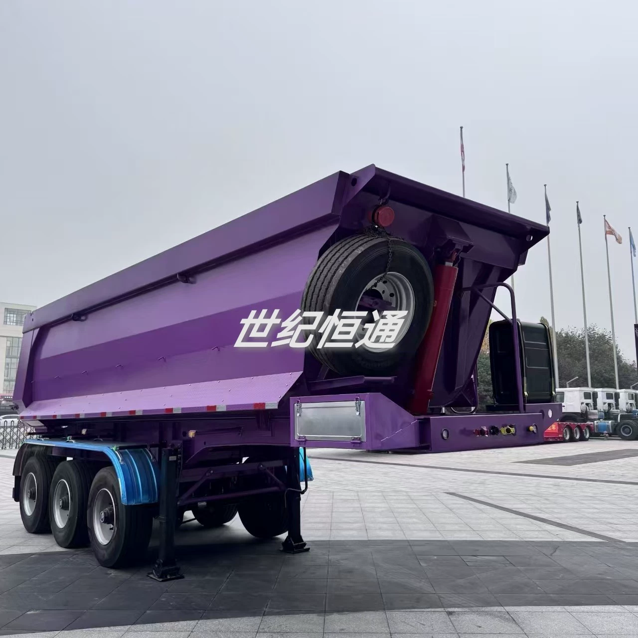 Самосвальный полуприцеп бакового типа, самосвальный полуприцеп гусеничного типа, самосвальный полуприцеп для перевозки зерна, автомобиль для перевозки песка и гравия