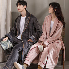 睡袍女秋冬季长款珊瑚绒加厚加绒情侣浴袍法兰绒男士睡衣家居服春