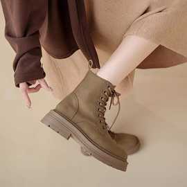 复古马丁靴女2025秋冬季新款厚底短靴百搭机车霸气高帮鞋爆款靴女