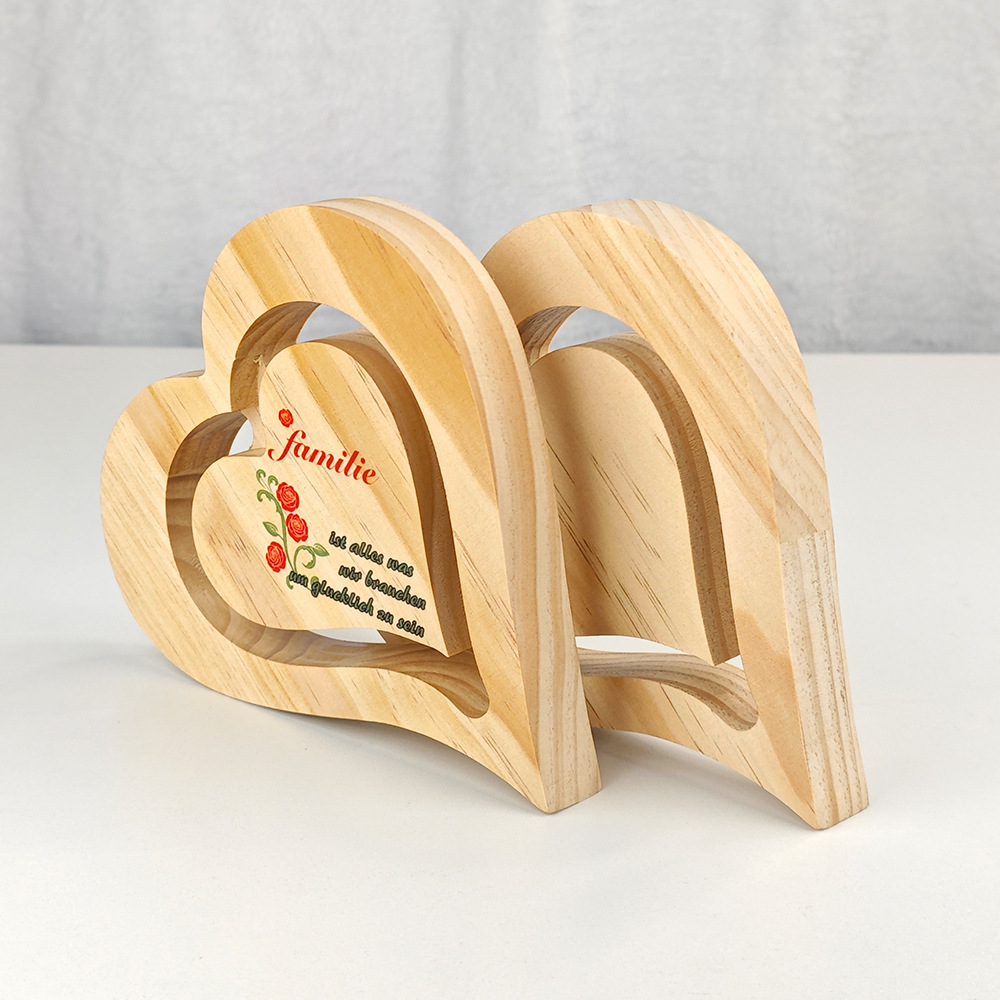 Transferencia térmica amor adornos decoración de madera DLY material al por mayor