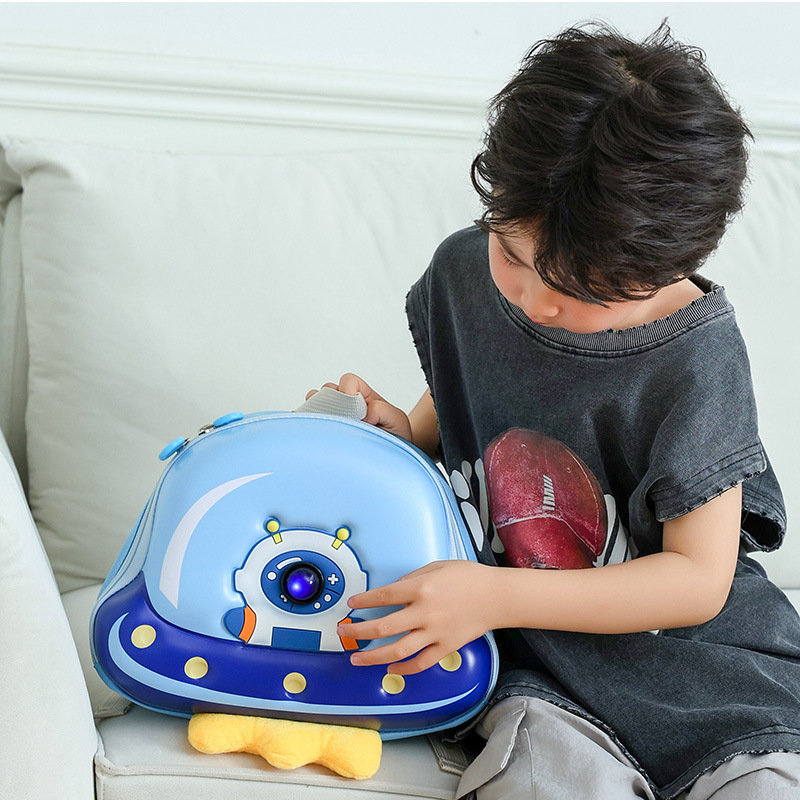 Nueva mochila de huevo ligera para niños, dibujos animados lindos astronautas, mochila para niños, mochila para niños, jardín de infantes, mochila para niños