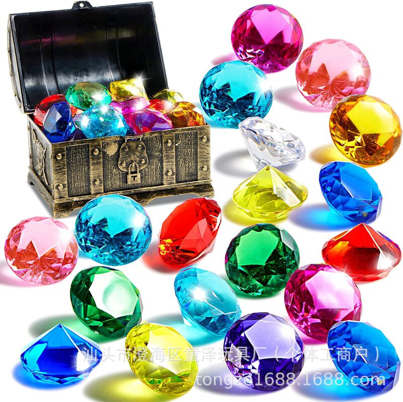 Amazon Summer Pool Pirate Treasure Hunt Diamond Colorful Crystal Acrylic Gem DIY Children's Toy