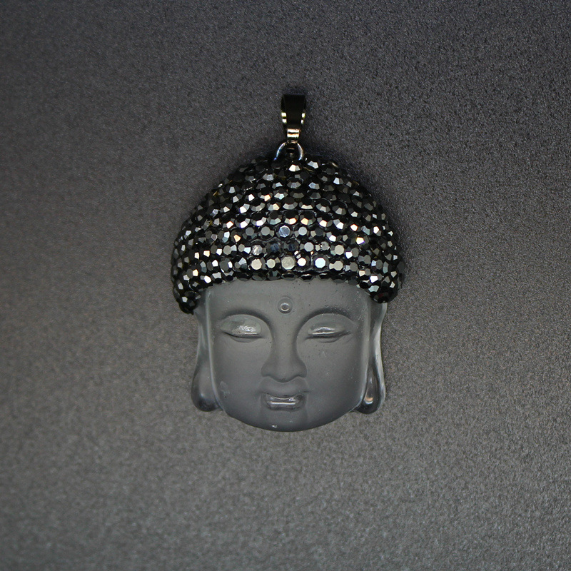 30g Weight Pendant Jewelry Making Type 1 Piece Quantity Daily Occasion glass Material Portrait, Buddha head Pattern Unisex Gender Retro Style 1 Piece Glass Portrait Buddha Head Pendant 7