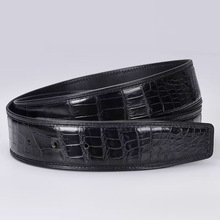 正品泰国鳄鱼皮腰带不带头平滑扣带身无扣无头男士皮带条真皮高档