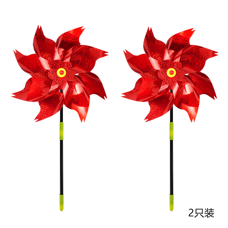 Large octagonal windmill, red, 2-pack