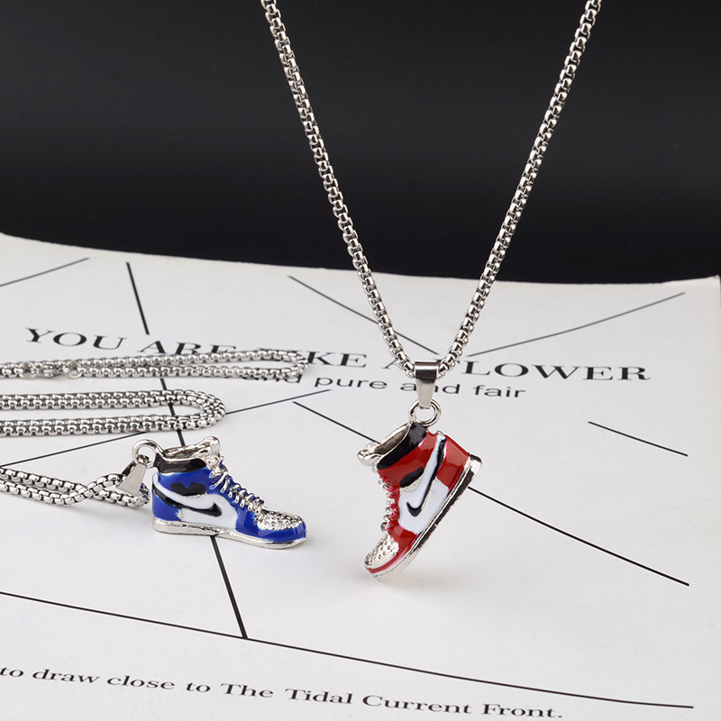 Ins Fashion Street Style Sneakers Titanium Steel Necklace European and American Basketball Sweater Chain Versatile Hip-Hop Street Male Popular Trendy Women