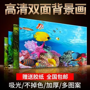 Fish Tank Background Sticker Painting Aquarium High-Definition Picture 3D Bottom Sand Water Grass Coral Stone Landscaping Decorative Painting