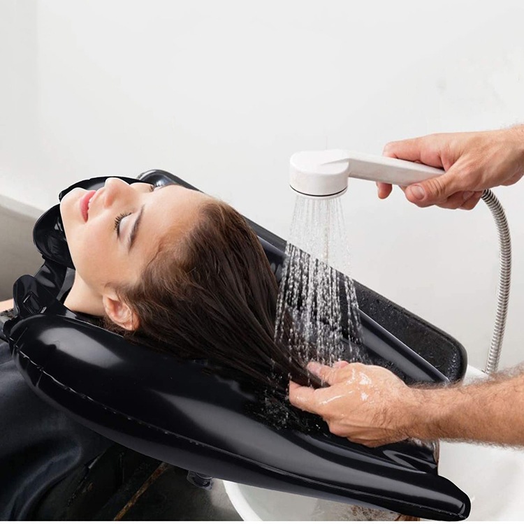 Lavabo inflable para pacientes ancianos postrados en cama, dispositivo portátil para lavar el cabello en casa, lavabo inflable plegable.