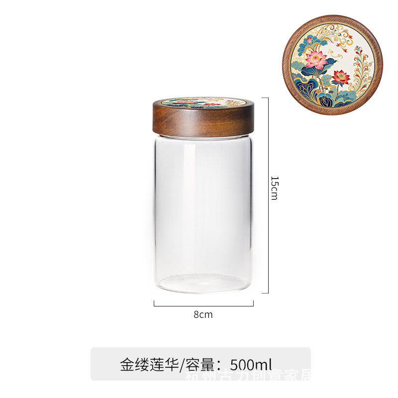 lata de vidrio china, alta borosilicona, lata de sellado de grado alimenticio, lata de almacenamiento de botella de vidrio, lata de almacenamiento de cocina, botella de almacenamiento