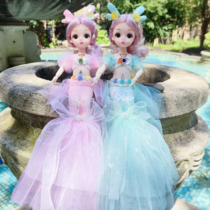 45センチのアニメの知能音楽のウェディングドレスの巴ピレンの人形の太った子供の多関節は歌を歌ってストーリの人魚のおもちゃを言います。