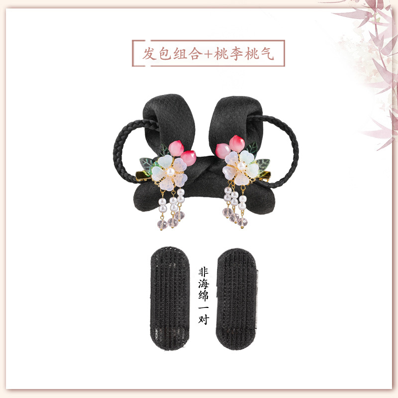 복숭아와 매실 복숭아 가스 헤어 액세서리의 쌍