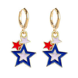 2026年亚马逊跨境欧美个性时尚气质铜独立日耳环女士新品小众耳饰