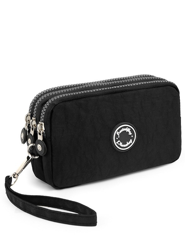 Monedero de Tres Cremalleras, Compacto para Teléfono y Llaves, Impermeable, Estilo Mamá