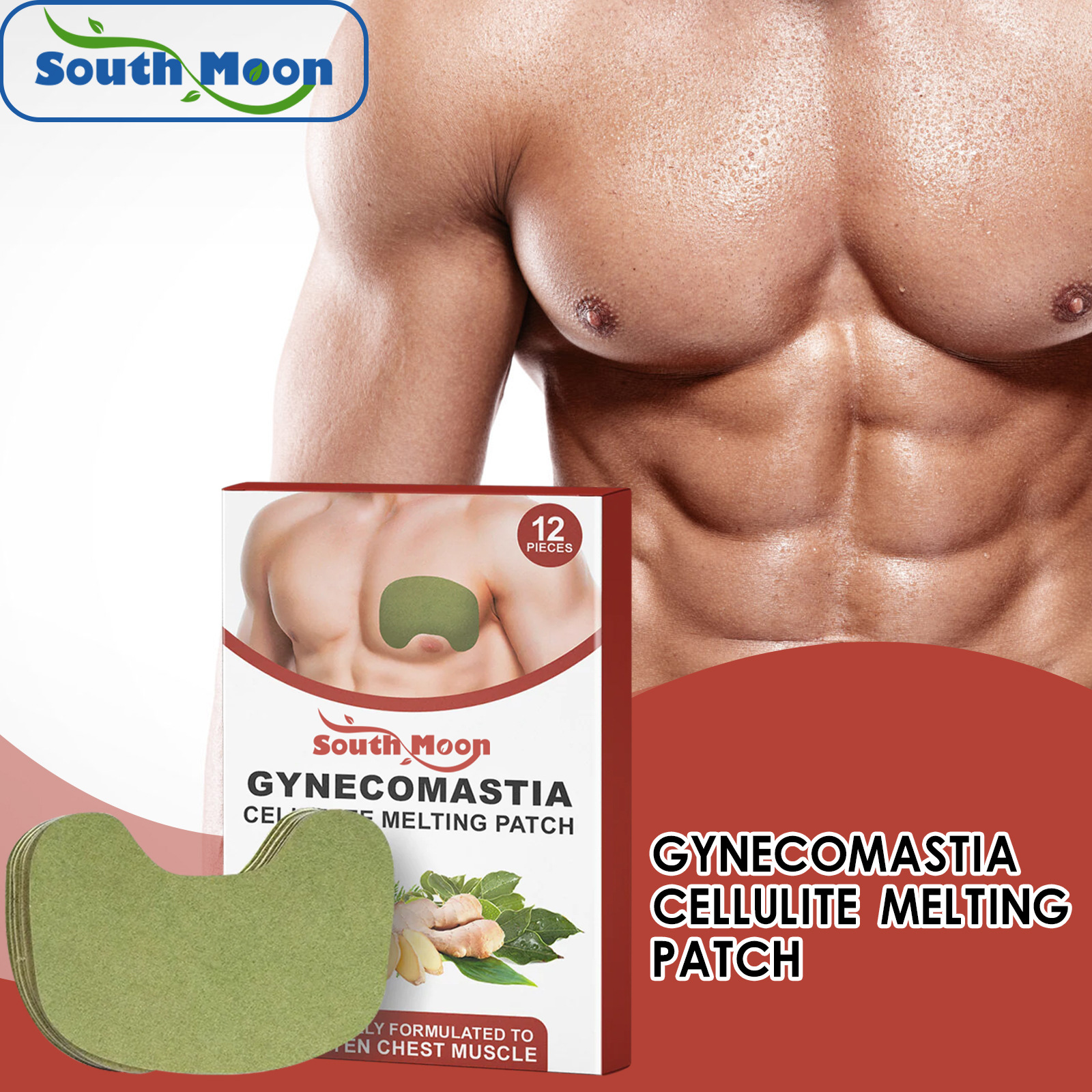 South Moon Men's Chest Care Patch External Use Chest Skin Massage Care Chest Patch